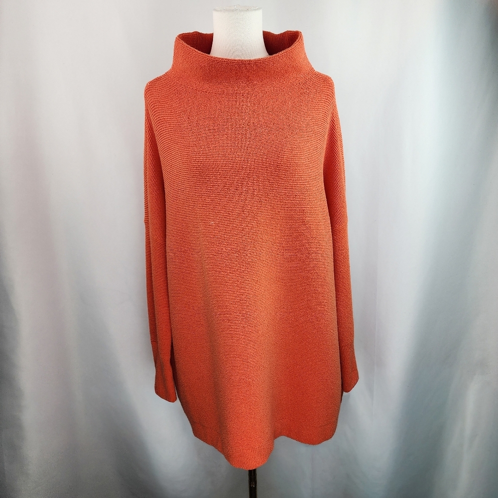 Free People Women's Orange Ottoman Slouchy Tunic Sweater Size L